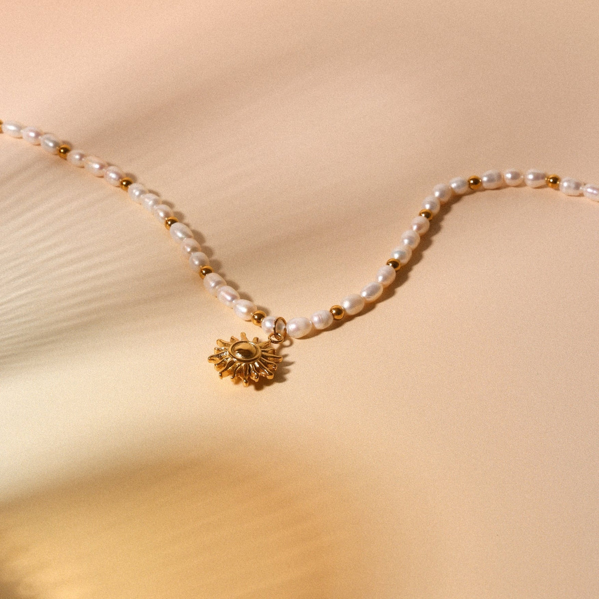 Sun Charm Freshwater Pearl Necklace — Naoussa