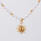 Sun Charm Freshwater Pearl Necklace — Naoussa