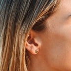 Sun Stud Earrings, 6 mm, 18K Gold PVD Stainless Steel
