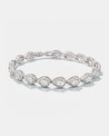 Clear Zirconia Teardrop Bracelet, Silver-Tone