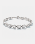 Clear Zirconia Teardrop Bracelet, Silver-Tone
