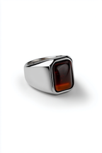Men’s Tiger's Eye Signet Ring, Stainless Steel — Terra