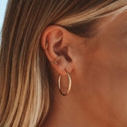 Thin Hoop Earrings, 25 or 30 mm