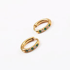 Green Crystal Hoop Earrings, 12 mm — Oasis
