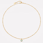 Round Mint Opal Pendant Necklace, 6 mm