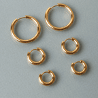 Classic Thick Hoop Earrings, 14–36 mm, Steel