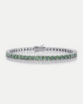 Men’s Green Moissanite Tennis Bracelet, 4 mm, 925 Silver — Verdant Éclat