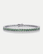 Men’s Green Moissanite Tennis Bracelet, 4 mm, 925 Silver — Verdant Éclat