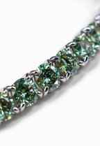 Men’s Green Moissanite Tennis Bracelet, 4 mm, 925 Silver — Verdant Éclat