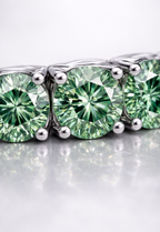 Men’s Green Moissanite Tennis Bracelet, 4 mm, 925 Silver — Verdant Éclat