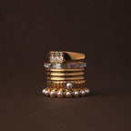 White Zircon Baguette Eternity Ring, 18K Gold PVD Steel