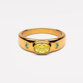 Three Green Zircon Band Ring — Basilic