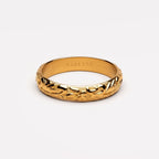 Floral Pattern Band Ring, 4 mm, Steel — Bloom