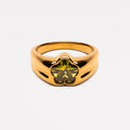 Flower Zircon Ring, Gold PVD Steel — Blossom