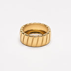Wide Ribbed Band Ring — Bold