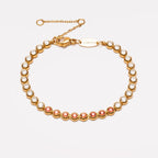 Red Zircon Tennis Bracelet, Gold PVD Steel — Cherry