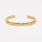 Floral Engraved Open Cuff Bracelet, Steel — Flora
