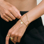 Double Chain Coin and Freshwater Pearl Bracelet — Señora