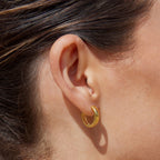 Bold Huggie Hoop Earrings, 16 mm, Steel
