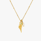 Shell, Pearl and Green Charm Necklace — Ocean