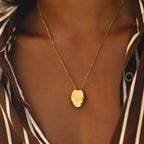 Polished Pebble Pendant Necklace, Steel