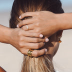 Five Freshwater Pearl Ring, Steel