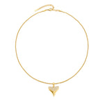 Zircon Shark Tooth Pendant Necklace, 18 mm