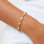 Bezel Set Zircon Station Bracelet — Aura
