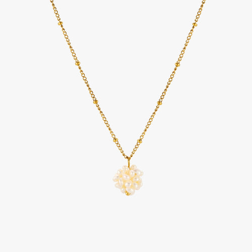 Freshwater Pearl Cluster Pendant Necklace