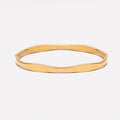 Wavy Bangle Bracelet, 18K Gold PVD Stainless Steel