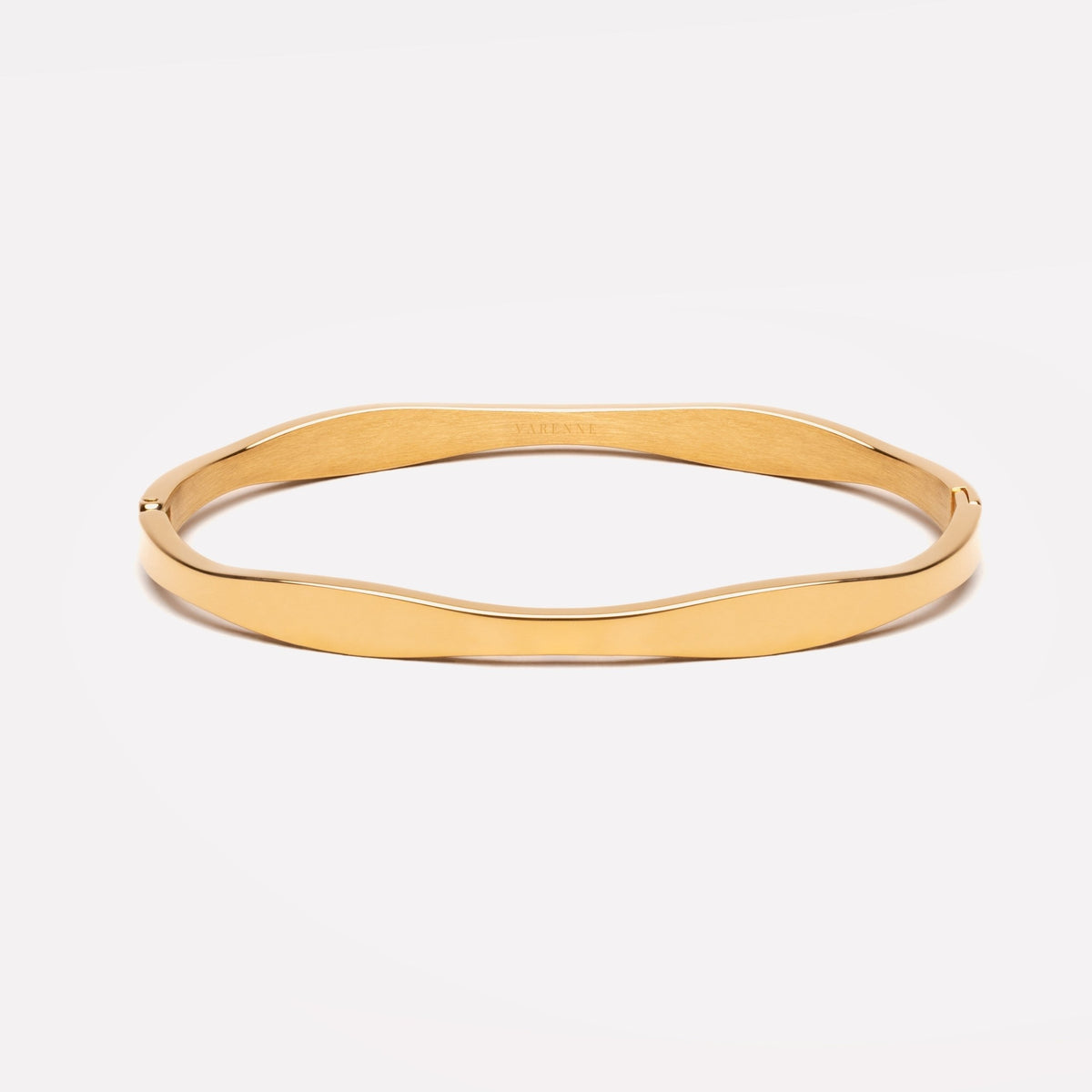 Wavy Bangle Bracelet, 18K Gold PVD Stainless Steel