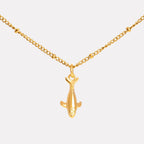 Whale Pendant Necklace, 45–50 cm, Gold PVD Steel