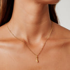 Whale Pendant Necklace, 45–50 cm, Gold PVD Steel