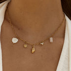 Shell Sun and Pearl Charm Necklace — Capri