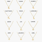 Zodiac Symbol Pendant Necklace, 10 mm