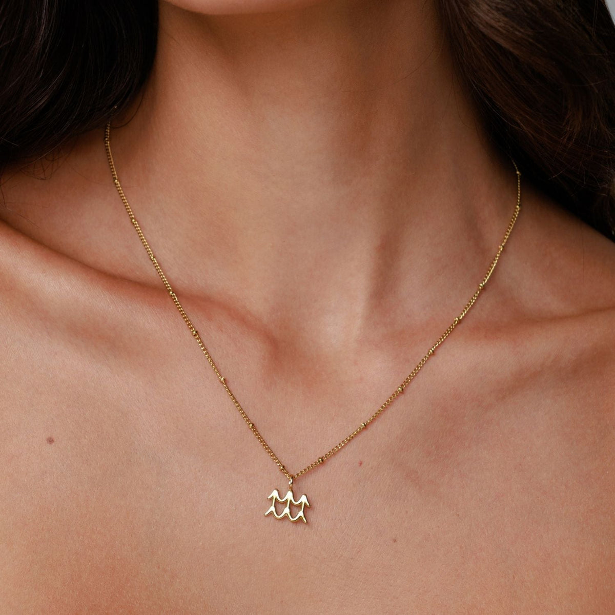 Zodiac Symbol Pendant Necklace, 10 mm