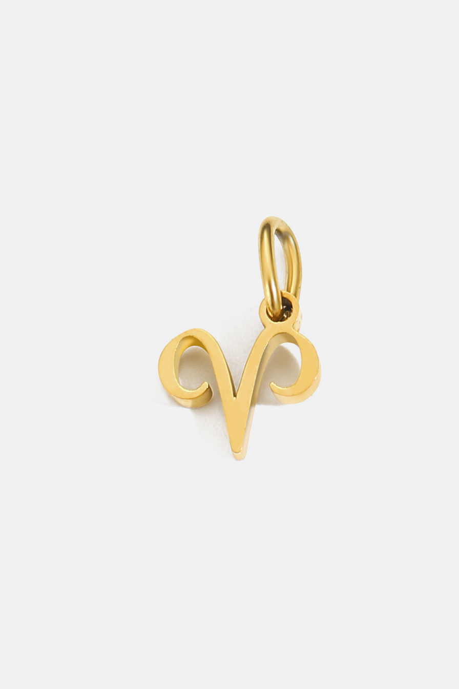 Zodiac Sign Pendant, 7 mm, Gold-Tone Stainless Steel