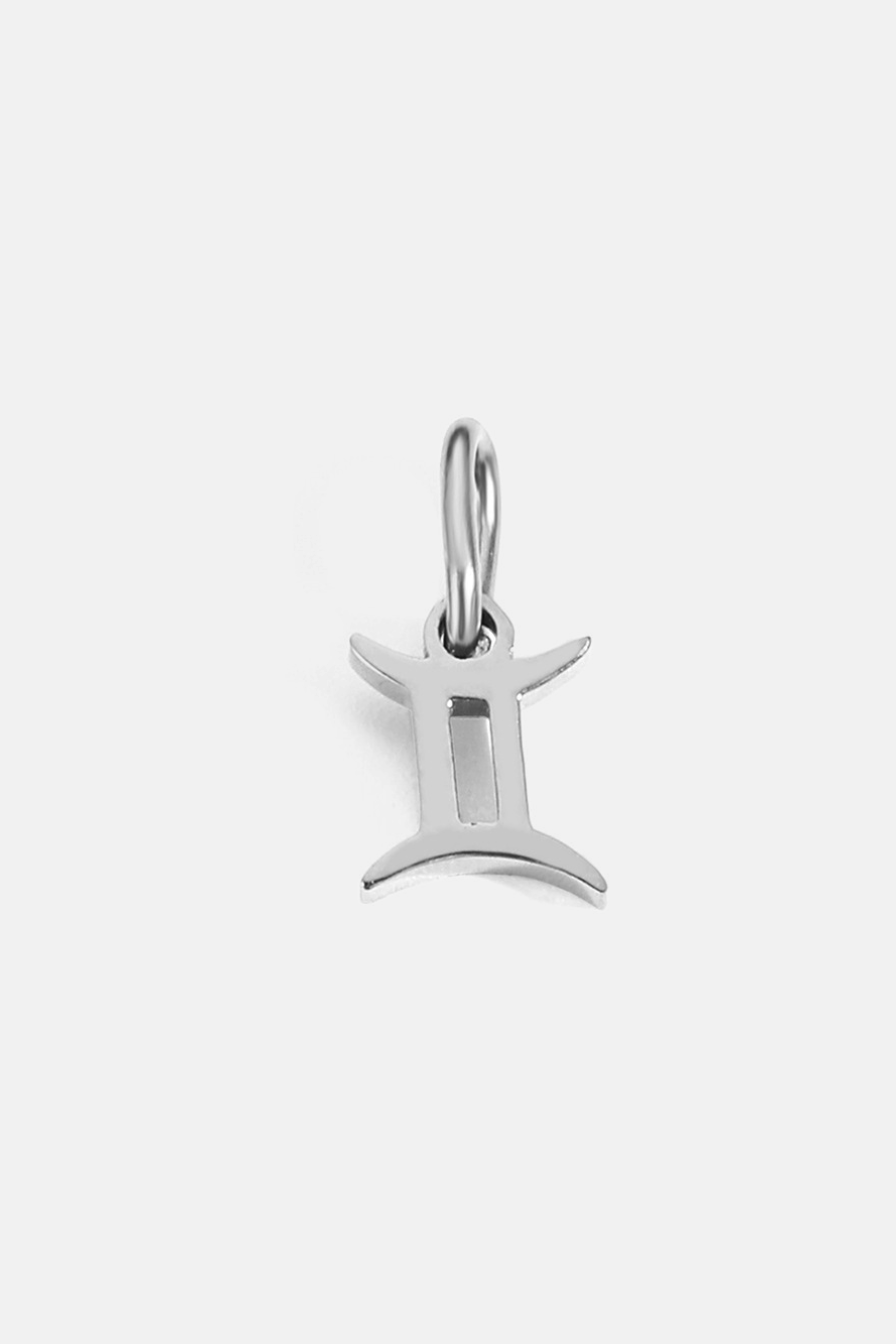 Zodiac Sign Pendant, 7 mm, Silver-Tone Stainless Steel